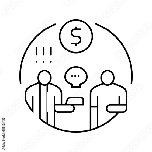 extortion money business cash line icon vector. extortion money business cash sign. isolated contour symbol black illustration
