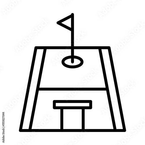 Mini Golf Course line icon