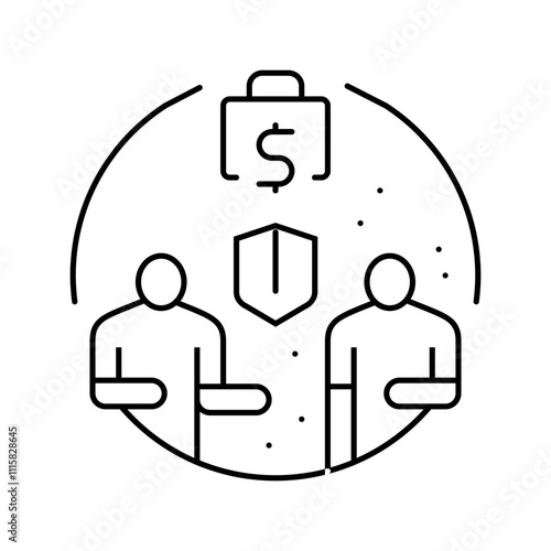 patronage money business cash line icon vector. patronage money business cash sign. isolated contour symbol black illustration