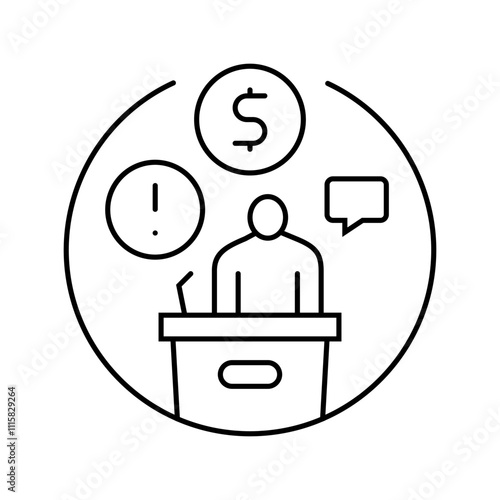 graft money business cash line icon vector. graft money business cash sign. isolated contour symbol black illustration