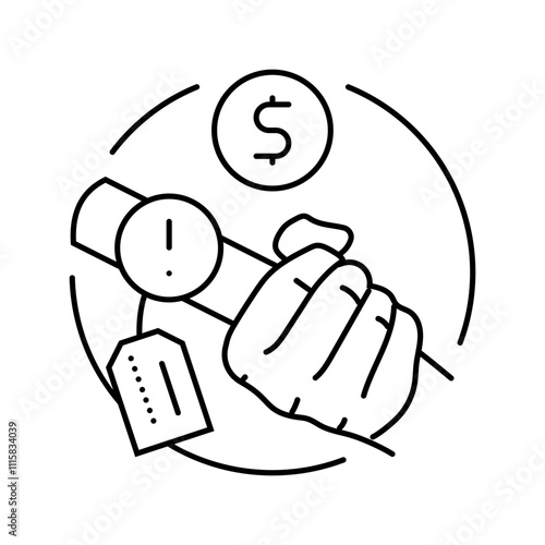 insider trading money business cash line icon vector. insider trading money business cash sign. isolated contour symbol black illustration