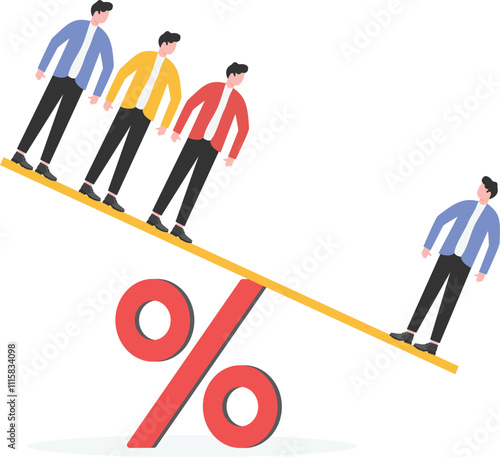 Inequity, the percentage of possession of one person on the see-saw is greater than the percentage of possession of all others,
