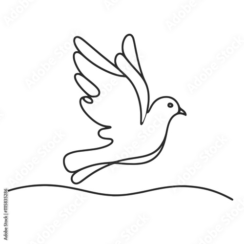 Peace dove illustration for World Peace Day celebration and symbol of harmony