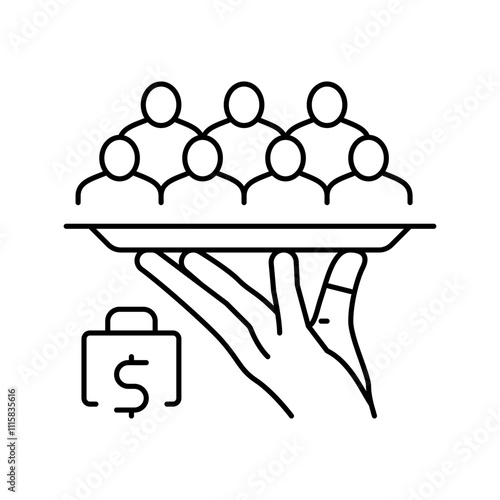 illicit enrichment money business cash line icon vector. illicit enrichment money business cash sign. isolated contour symbol black illustration