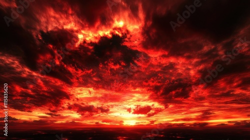 Fiery Sunset Sky