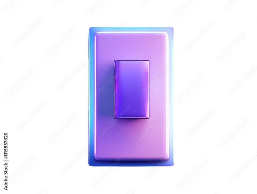 Close-up view of illuminated switch in modern digital interior design, Transparent background. Close-up view of illuminated switch in modern digital interior design, Transparent background.