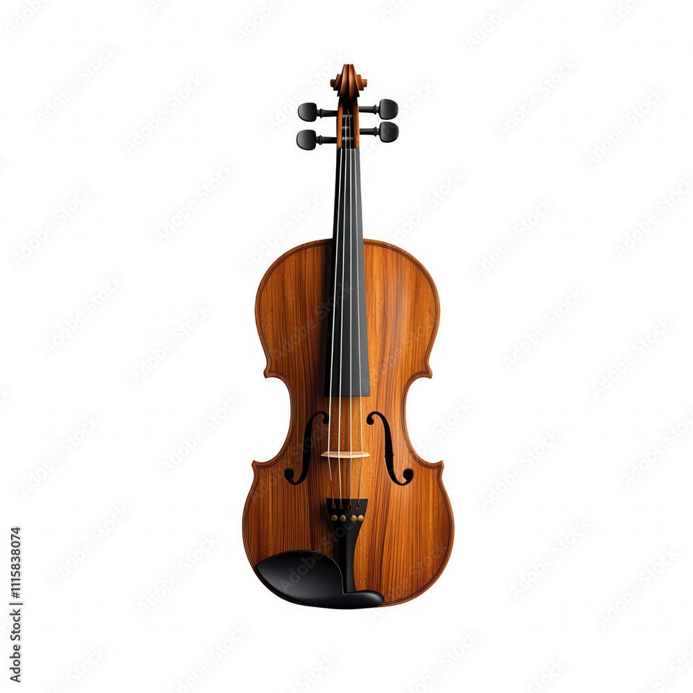 Fototapeta premium Violin artistry display elegant creative setting in music studio, Transparent background.