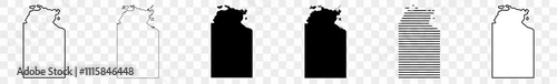 Northern Territory Map Black | Australian State Border | State Country | Transparent Isolated | Variations