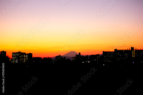 富士山と夕景