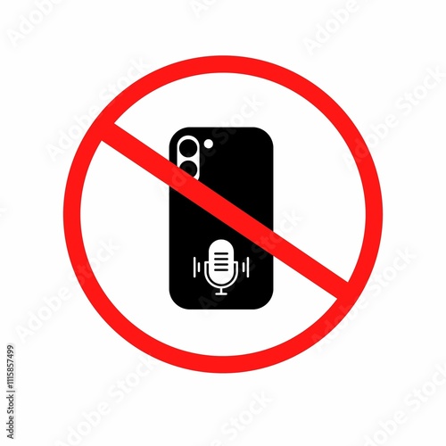 Sound recording by phone is forbidden icon