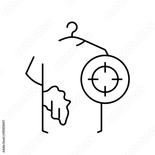 spot cleaning dry line icon vector. spot cleaning dry sign. isolated contour symbol black illustration