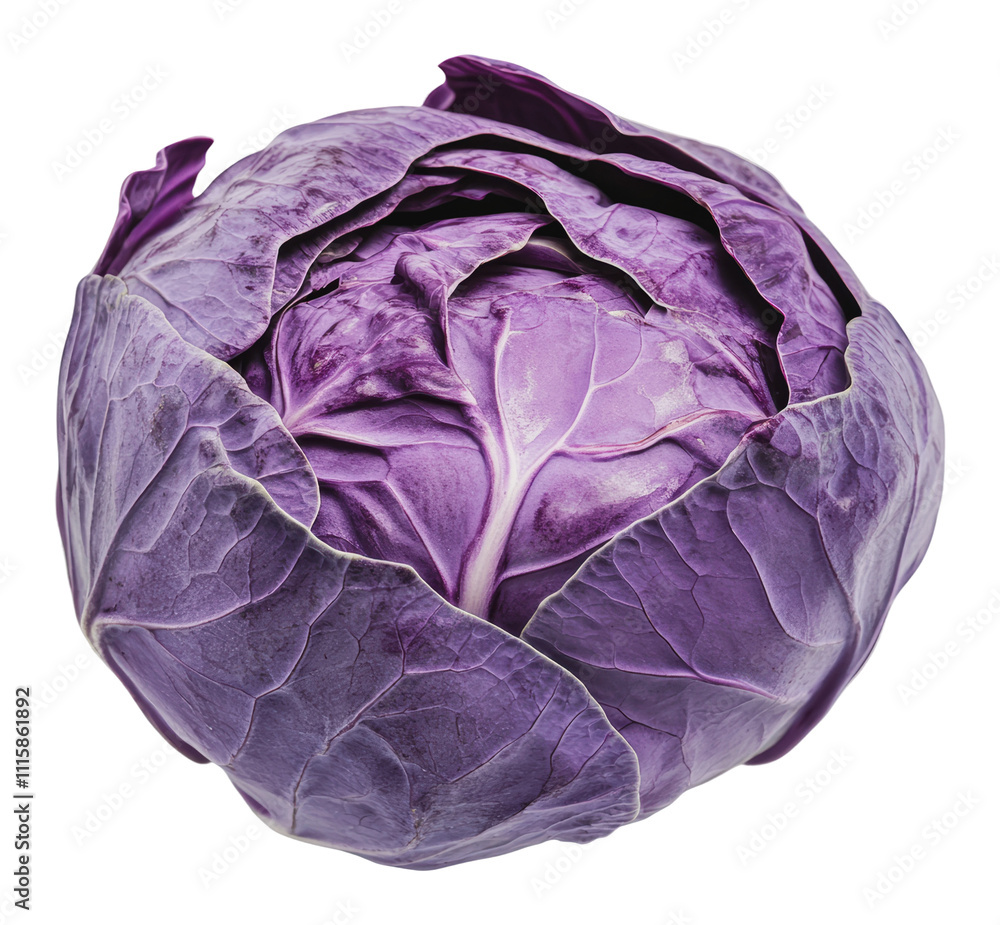 Obraz premium Purple cabbage on a white background, cut out - stock png.