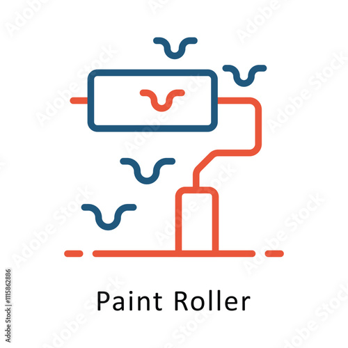 Wallpaper Mural Paint Roller Vector two Colors Icon. Eps file 10 Torontodigital.ca