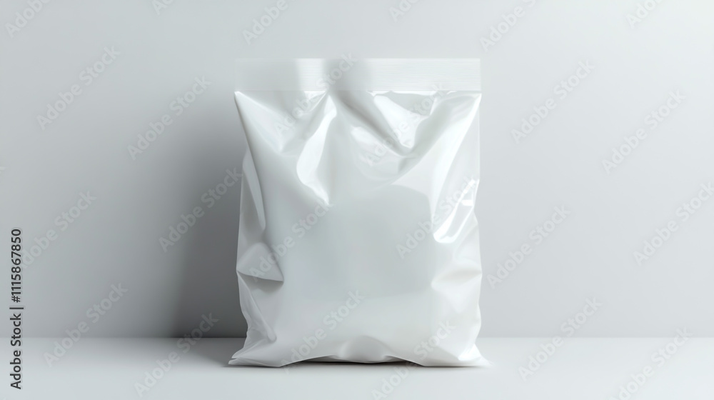 White blank plastic bag for food or cosmetics mockup. White blank plastic bag for food or cosmetics mockup.