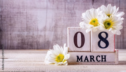 Celebrate International Women's Day on March 8. Heartfelt Tribute with Daisies and Love. Perfect for Social Media Posts, Greeting Cards, and Event Promotions to Honor Women Everywhere