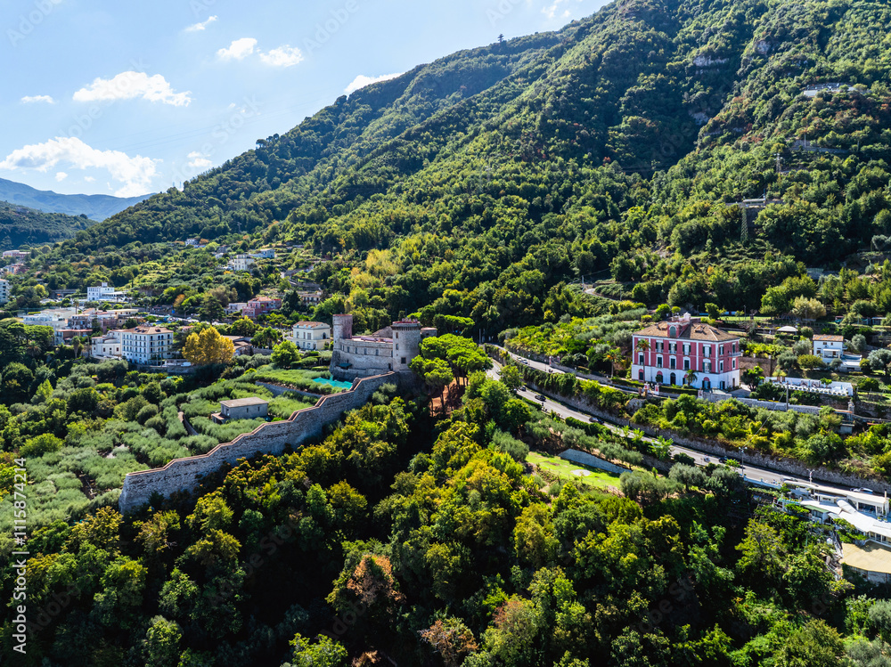 Medieval Castle from a drone, Castellammare di Stabia, Naples, Italy