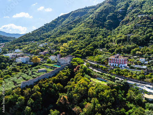 Medieval Castle from a drone, Castellammare di Stabia, Naples, Italy