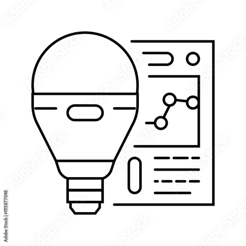 lighting audit energy line icon vector. lighting audit energy sign. isolated contour symbol black illustration