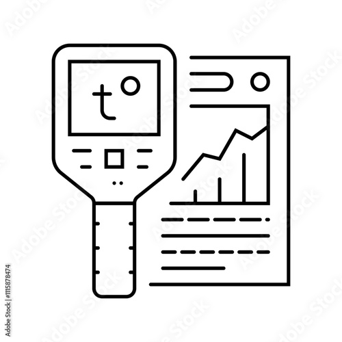 thermal audit energy line icon vector. thermal audit energy sign. isolated contour symbol black illustration