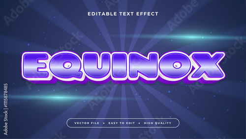 Blue white and purple violet equinox 3d editable text effect - font style