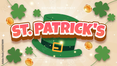Colorful st patricks 3d editable text effect - font style