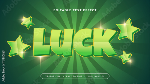 Gold and green luck 3d editable text effect - font style