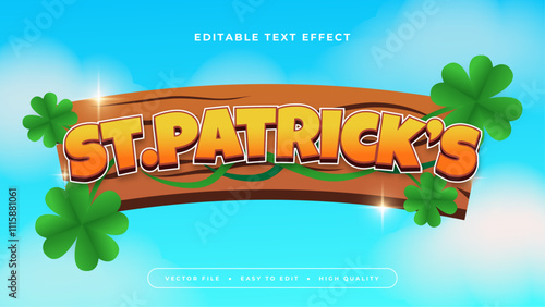 Colorful st patricks 3d editable text effect - font style