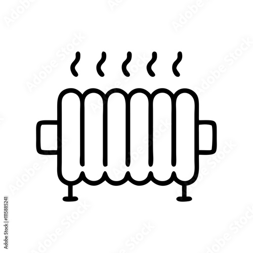 Radiator icon illustration with simple lines and modern aesthetic for heating systems
