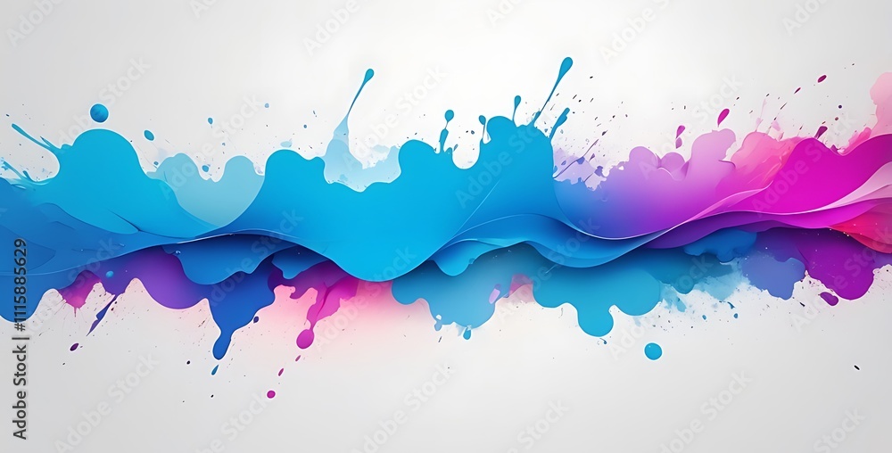 Obraz premium Abstract Blue Pink Purple Paint Splashes Wave