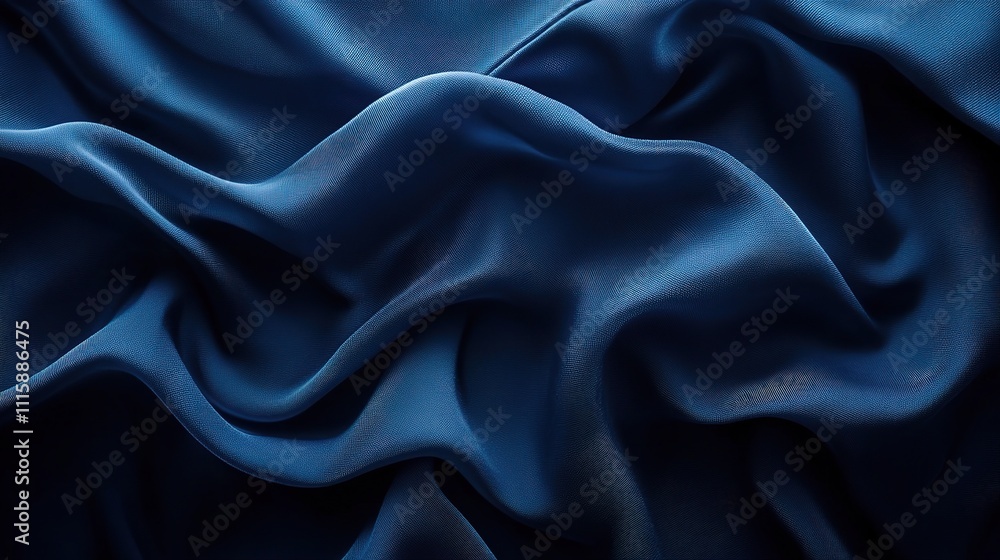 Fototapeta premium Deep Blue Dark Fabric Texture with Subtle Gradients and Waves