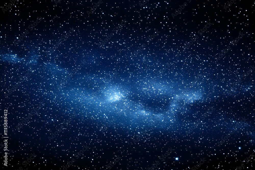 Obraz premium Stunning cosmic background, deep blue nebula and starry night sky. Perfect for website banners, space-themed designs, or artistic projects.