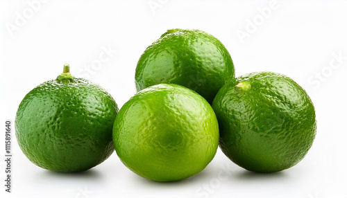 green lime fruit isolated on white background photo