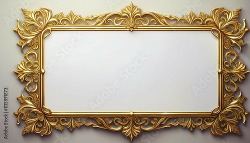ornate gold frame whiteboard mockup