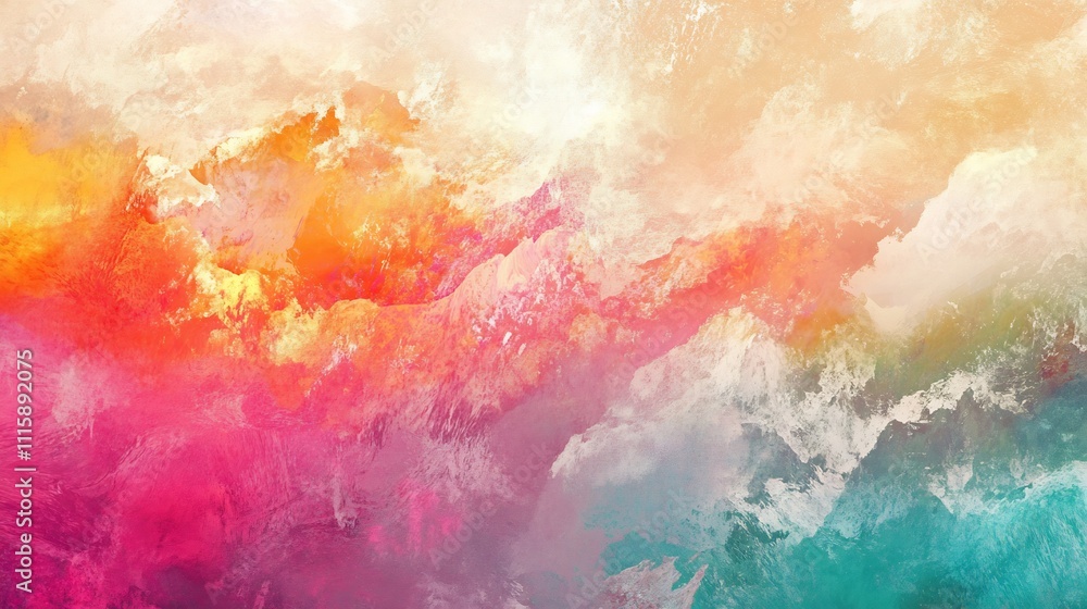 Fototapeta premium Abstract Colorful Mountain Landscape Painting