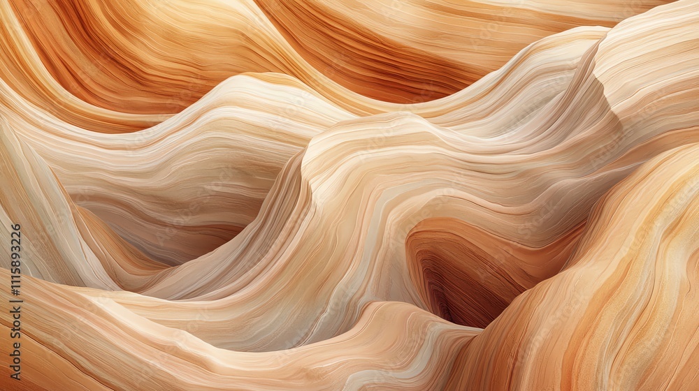 Abstract background of flowing, layered lines in orange, brown, and white. Abstract background of flowing, layered lines in orange, brown, and white.