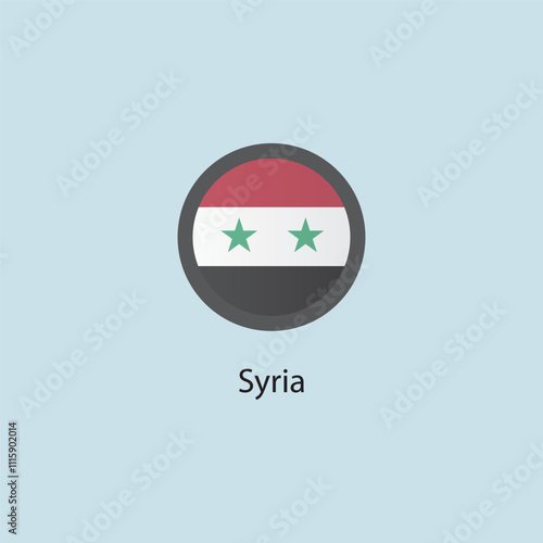 Flat square icon of Syria flag. Simple vector illustration.