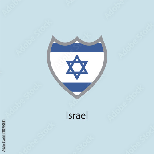 Flat square icon of Israel flag. Simple vector illustration.