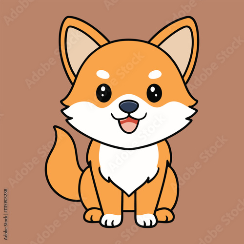 Cute Baby Volpino Italiano Dog Sitting Vector Illustration Design
