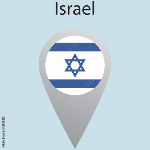 Flat square icon of Israel flag. Simple vector illustration.