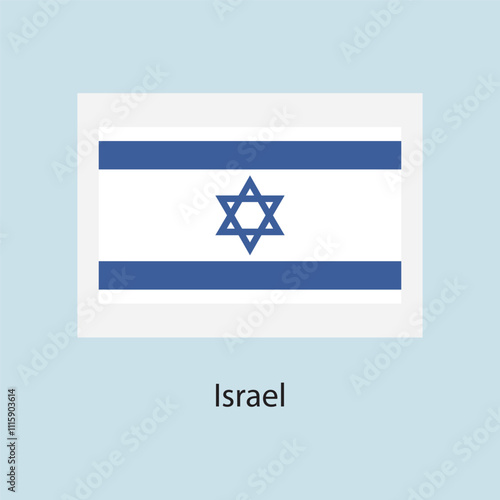 Flat square icon of Israel flag. Simple vector illustration.