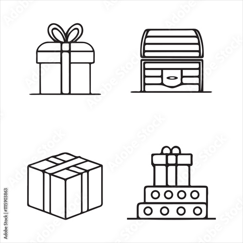 Gift box,  icons Box icon set. box vector icon, package, parcel