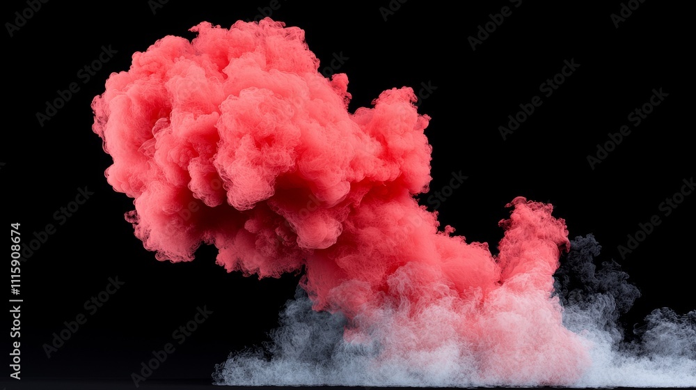 Fototapeta premium A vivid eruption of smoke, displaying shades of red, orange, and yellow.