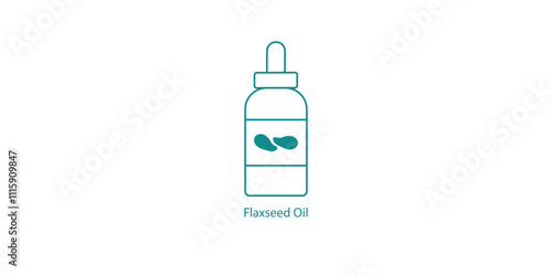 Organic Flaxseed Oil Nutritional Vector Icon