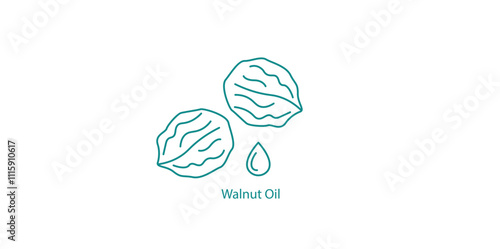 Walnut Oil Premium Cooking Supplement Vector Icon