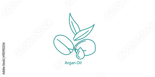 Organic Argan Oil Cosmetic Vector Icon Design