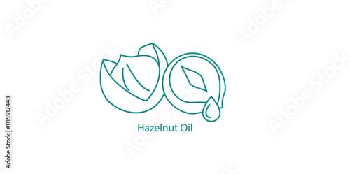 Hazelnut Oil Nutritional Cooking Ingredient Vector Icon