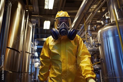 Hazmat workers ensuring safety in plant ops
