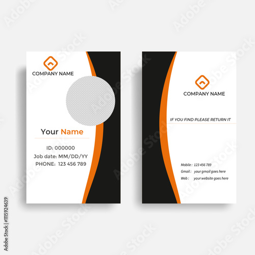 Modern Identity Card. Modern and creative company employee id card design, office staff identity card template design, Id Card Design                                       