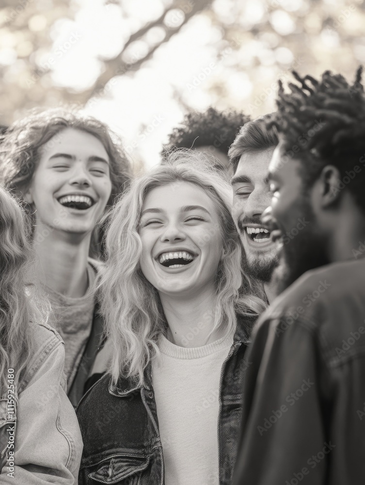 A group of young people having fun together outdoors, sharing smiles and laughter. A group of young people having fun together outdoors, sharing smiles and laughter.