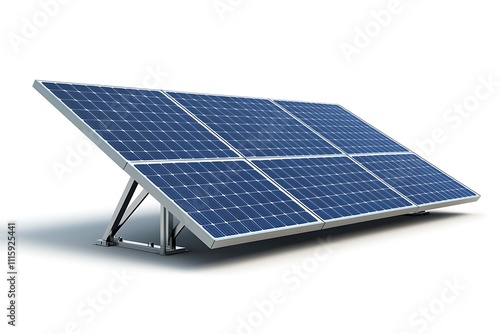 3D rendering of a solar panel mounted on aluminum, showcasing modern renewable energy technology. photo